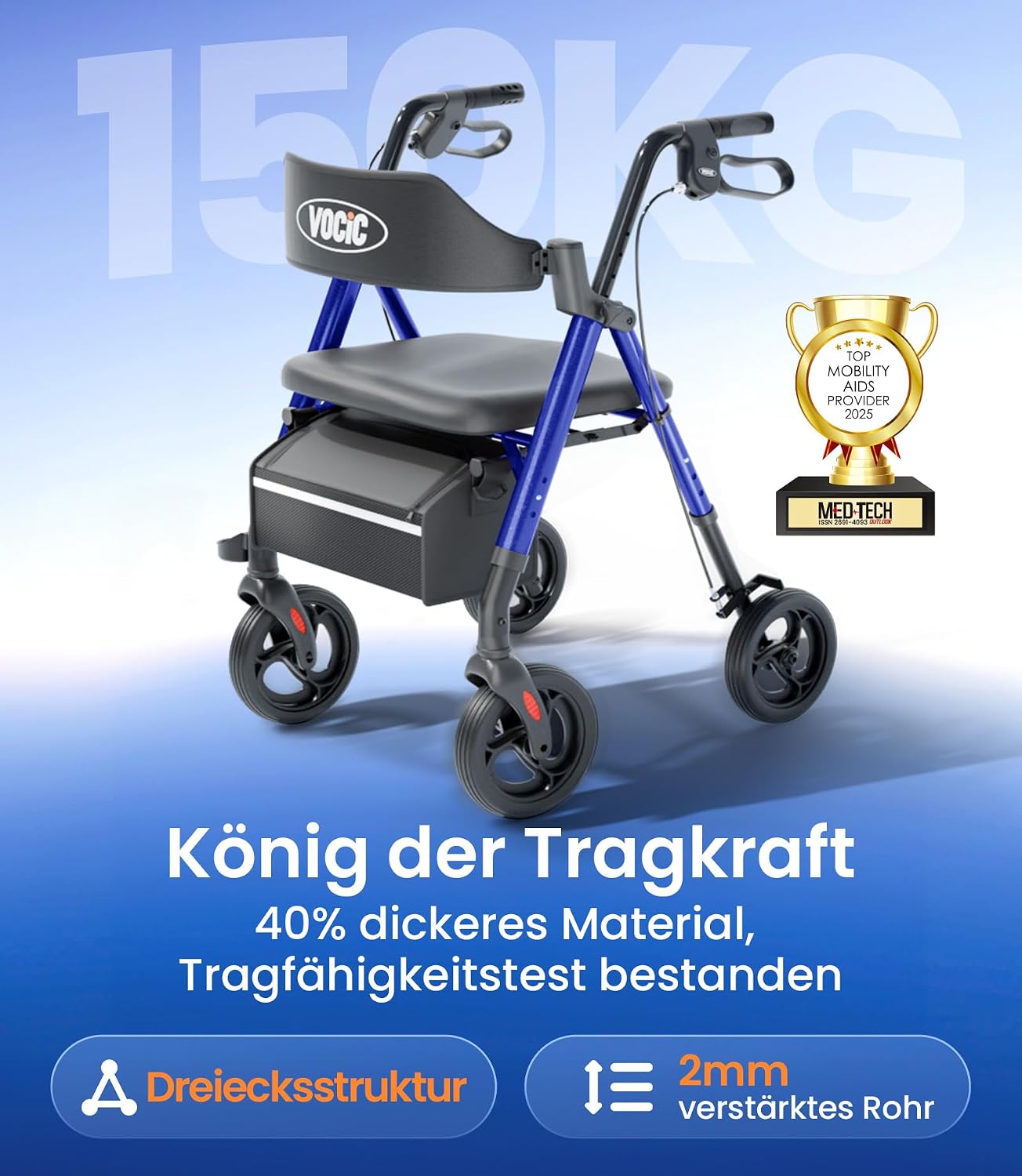 Thumbnail 6 de VOCIC Rollator faltbar mit Sitz 8,8 kg