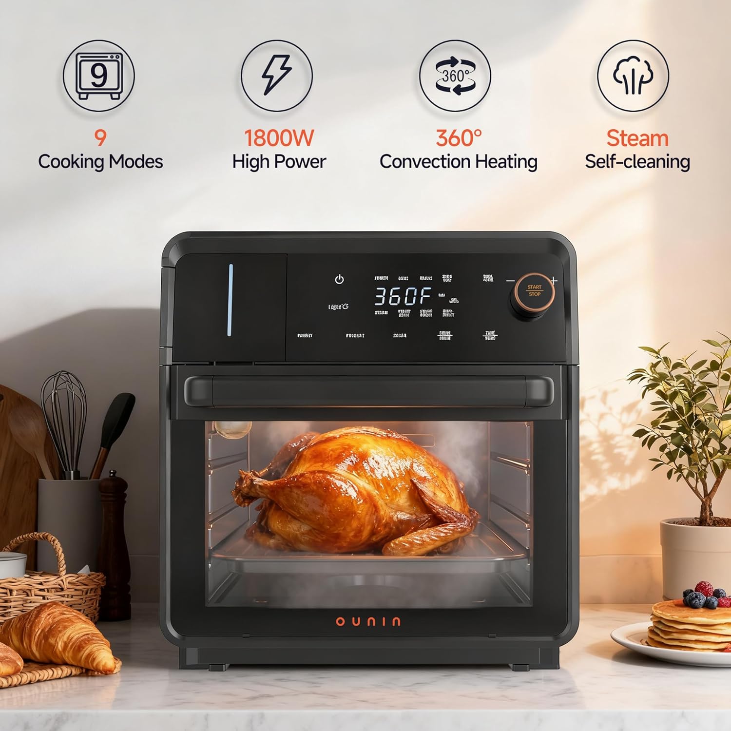 Thumbnail 4 de OUNIN Steam Oven 18L (11-in-1) – Air Fryer Oven with Steam Infusion, Dual Cook & Self-Cleaning