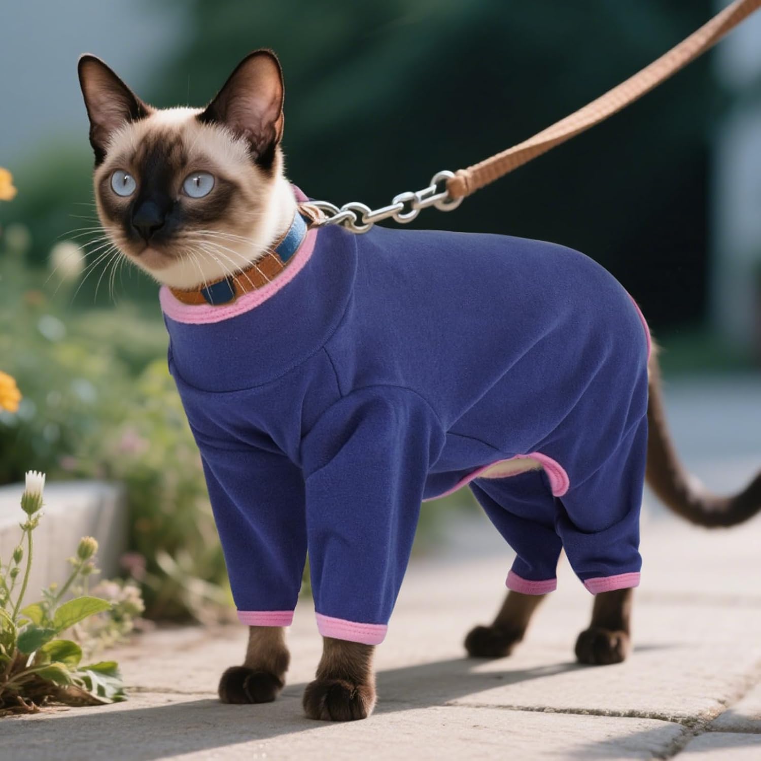 Thumbnail 5 de OUOBOB Sphynx Cat Recovery Suit – soft anti-licking & hair control bodysuit for after surgery (Blue, 2XL)