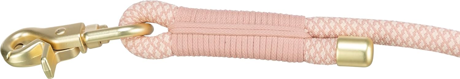 Detalle de TRIXIE Laisse V Soft Rope M-L, 2 m / 10 mm, Rose – Laisse réglable en corde tressée pour chiens moyens et grands