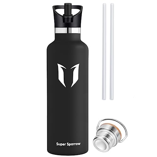 Detalle 2 de Super Sparrow Botella Agua Acero Inoxidable 750 ml – Sin BPA, tapa con pajita y asa