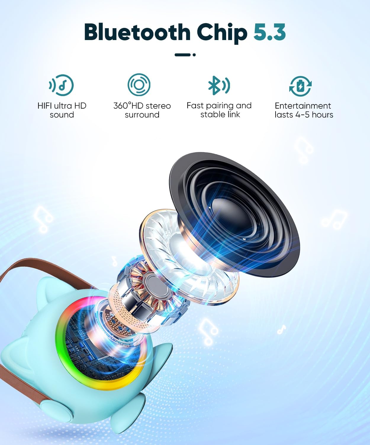 Thumbnail 6 de Mini Karaoke Machine Toy Portable with 2 Mics 🎤