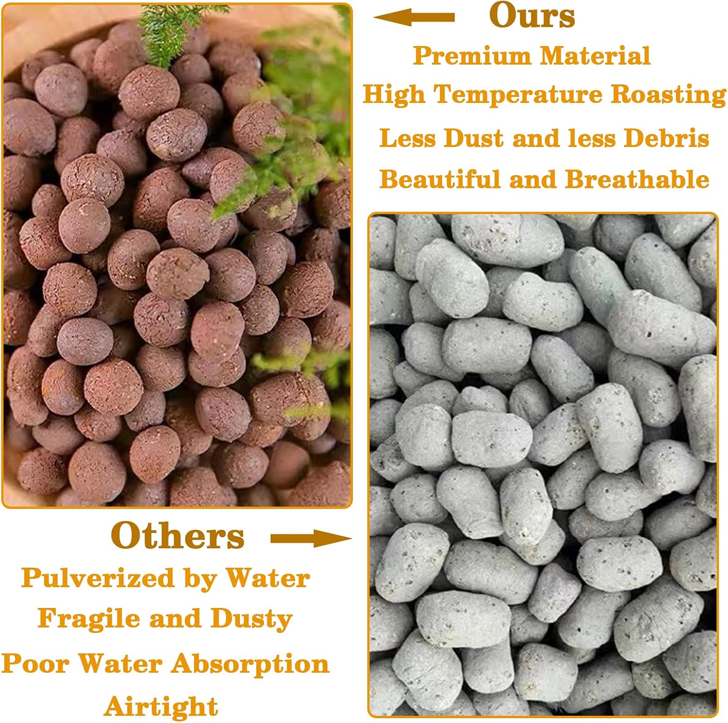 Detalle 1 de Legigo L-CA-Clay Ball LECA Clay Pebbles, 10 lb, 4–16 mm