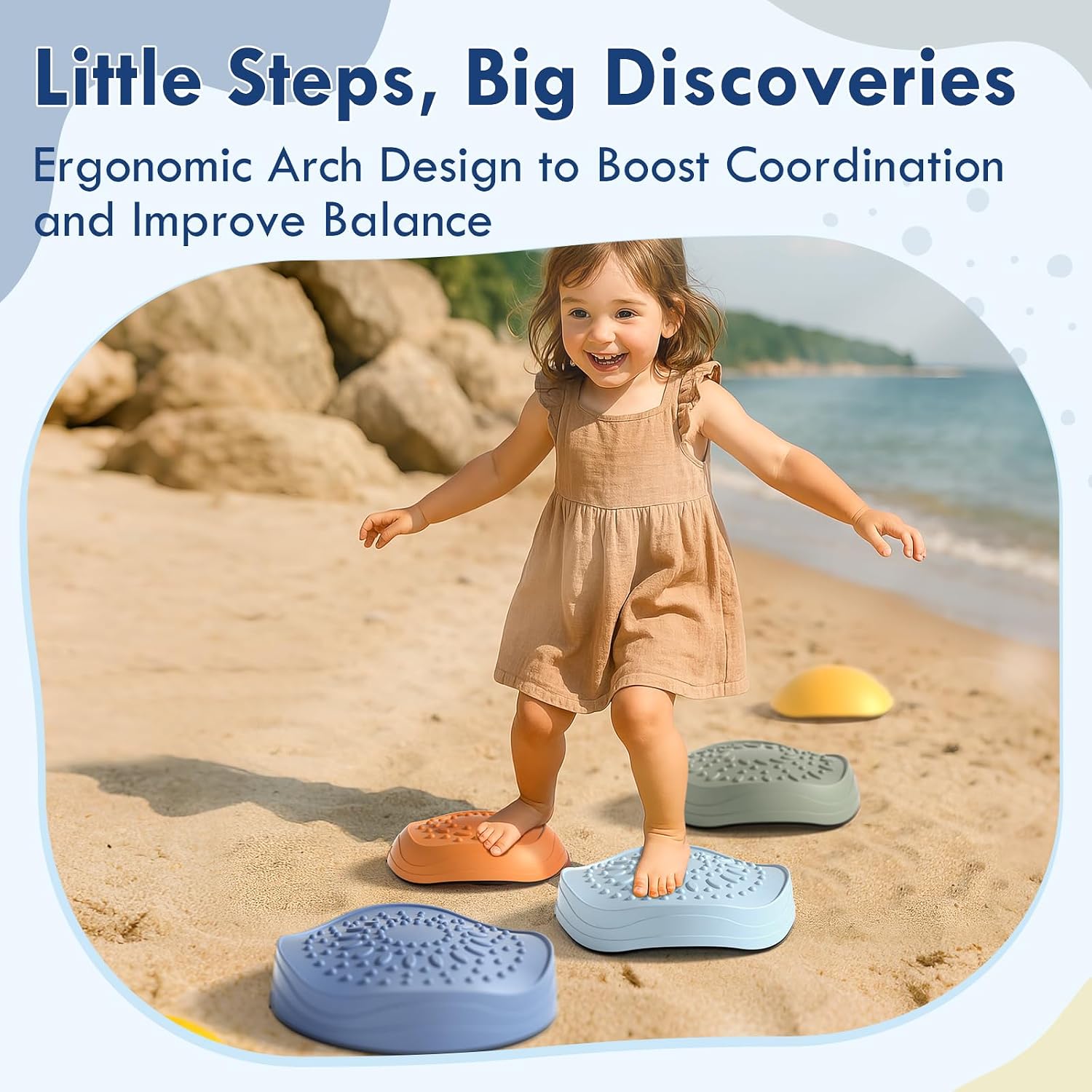 Detalle de Lehoo Castle Stepping Stones for Kids (Age 3–5) – sensory balance stepping stones