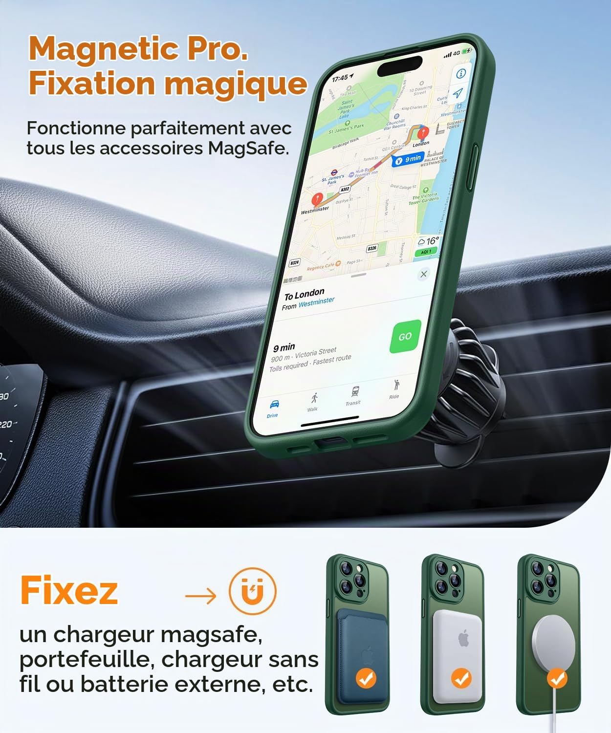 Thumbnail 3 de CANSHN iPhone 15 Pro Max-hoesje met MagSafe, camerabescherming en matte afwerking