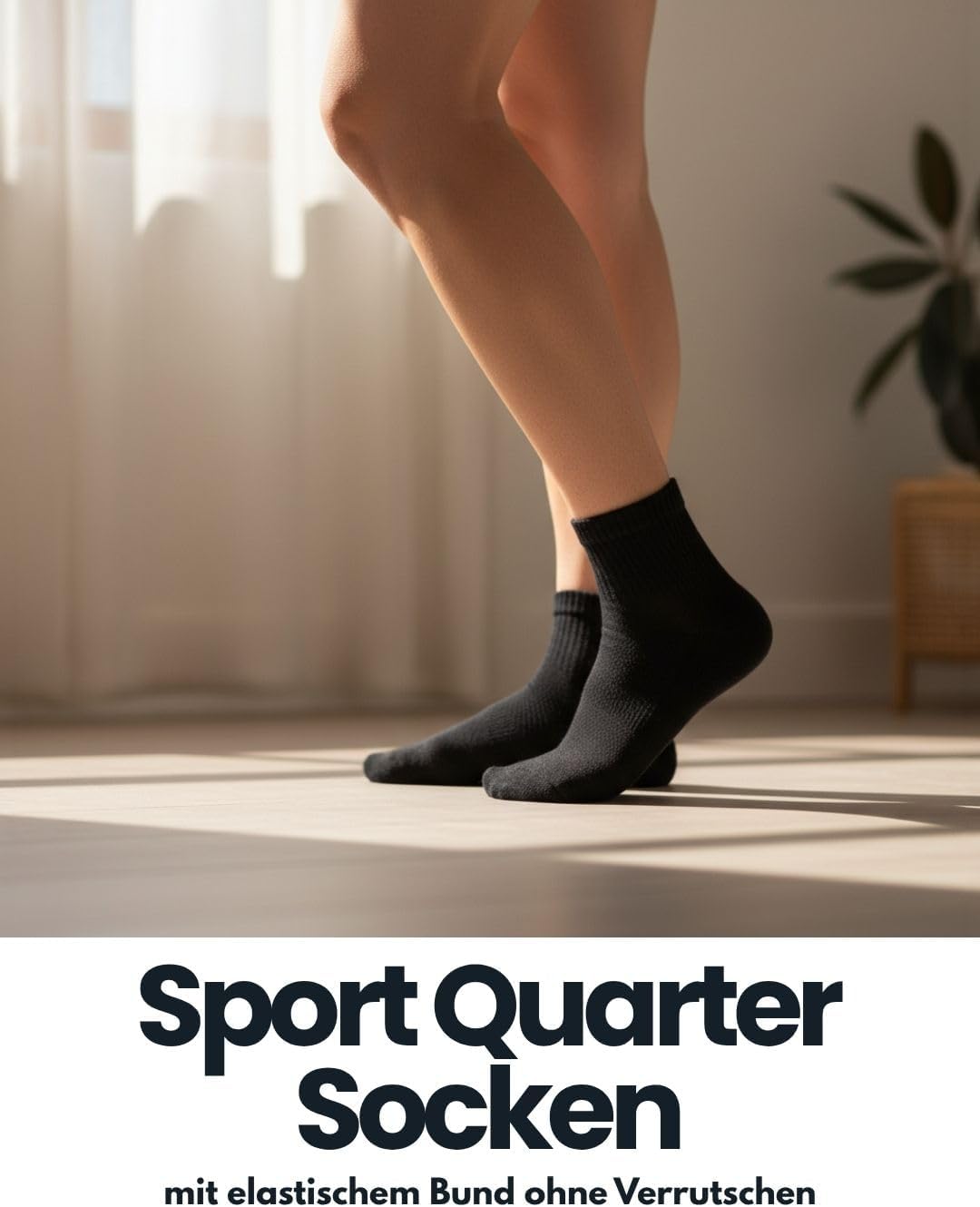 Detalle de sockenkauf24 10 Paar kurze Sportsocken (Quarter) Tennissocken – atmungsaktive Baumwolle für Damen & Herren