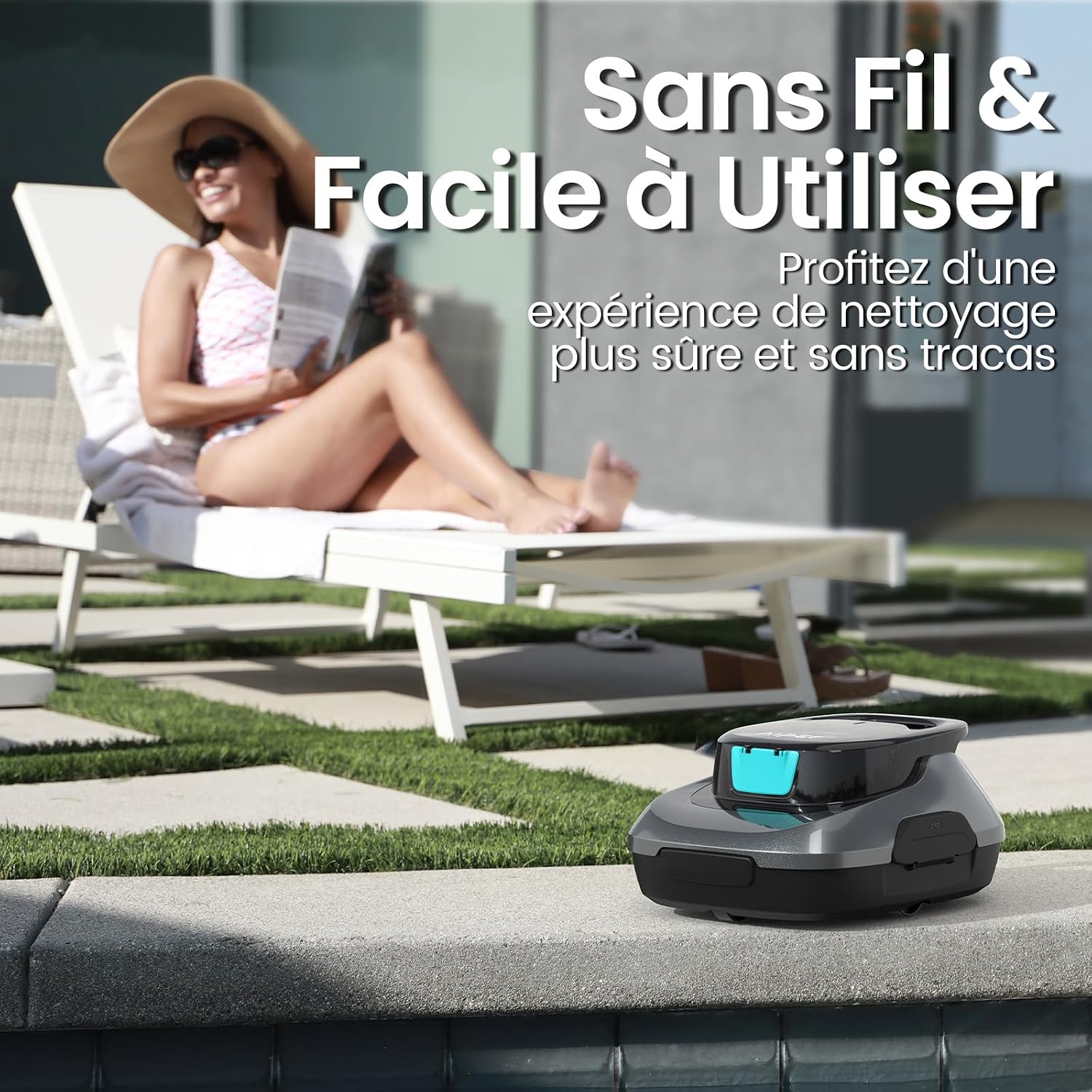 Detalle de AIPER Scuba SE Robot Piscine — Nettoyeur sans Fil compact pour piscines hors-sol jusqu’à 80 m²