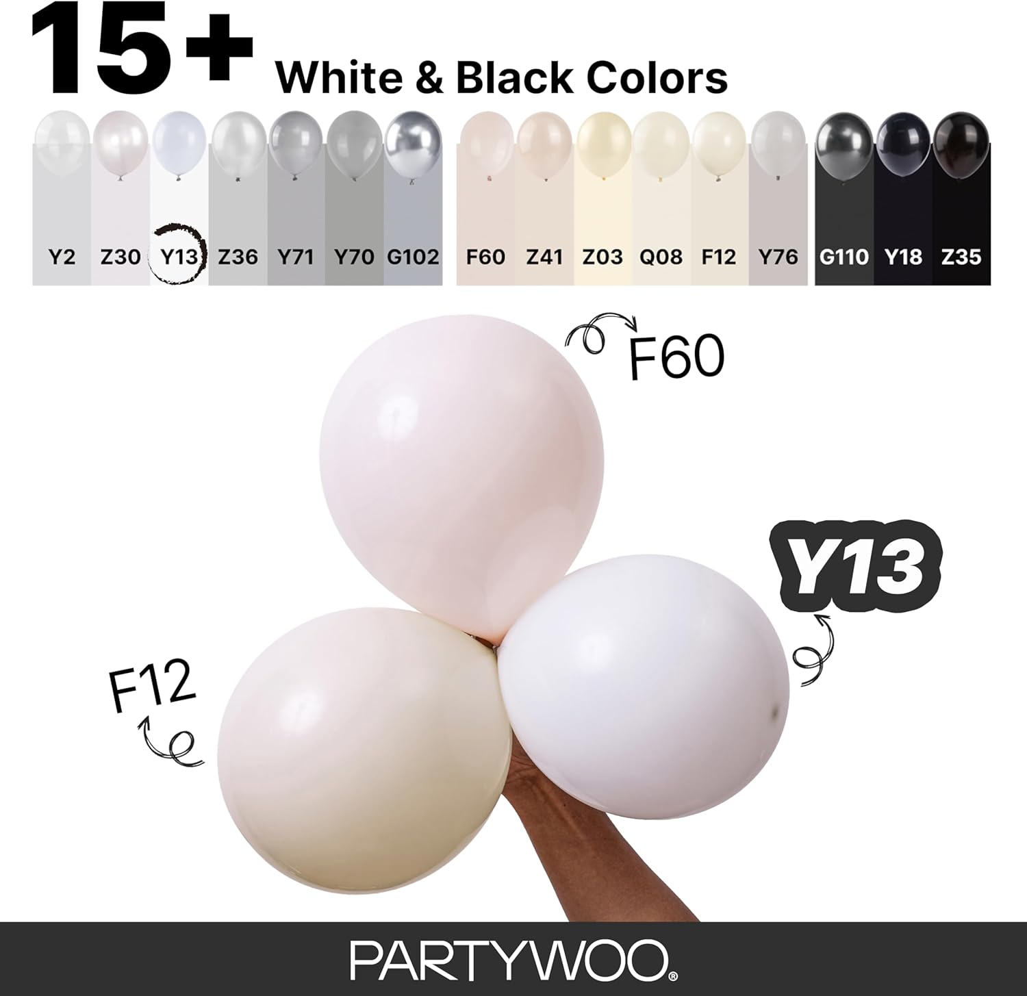 Thumbnail 3 de PartyWoo White Balloons 140 pcs