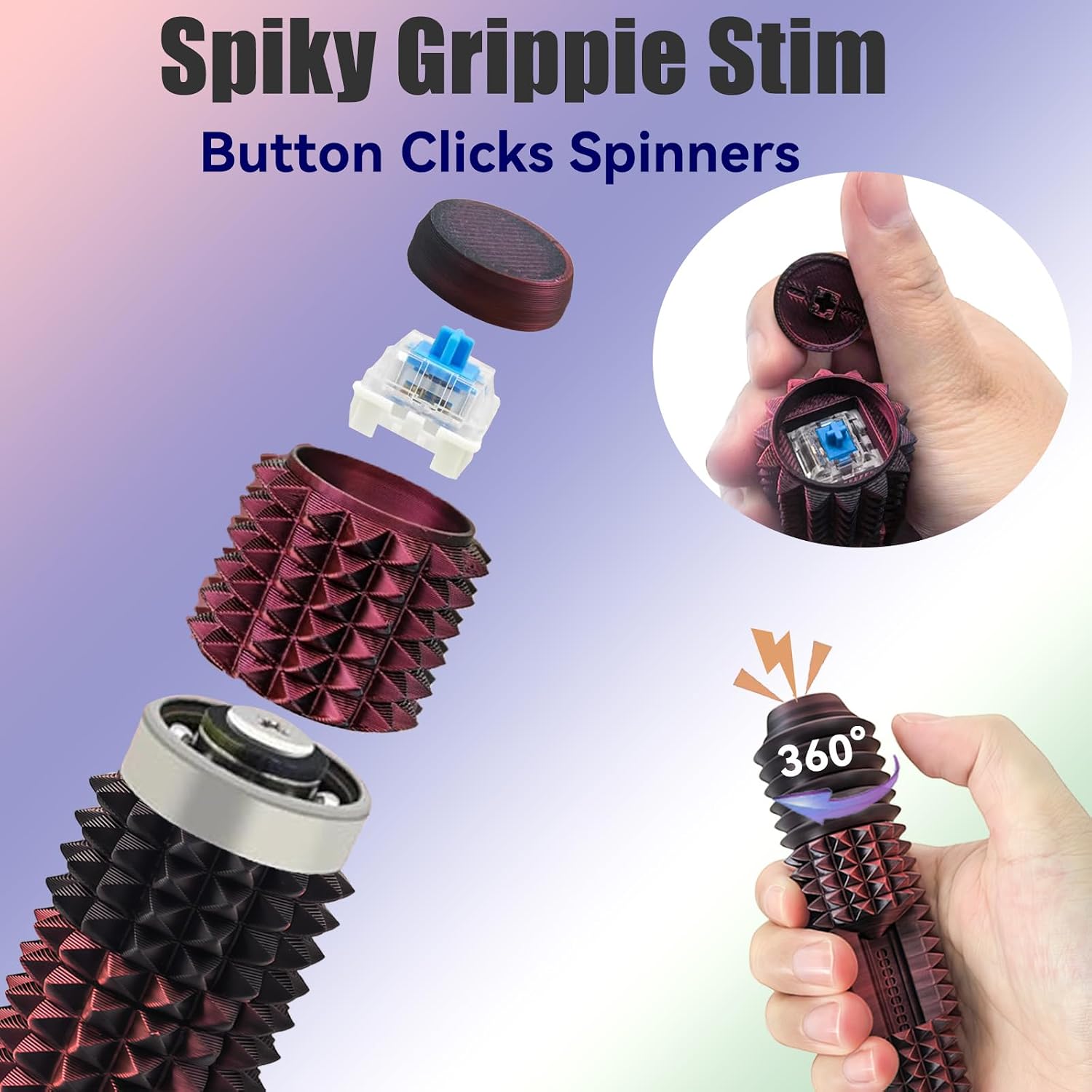 Detalle de Little Ouchies Spiky Fidget Keychain