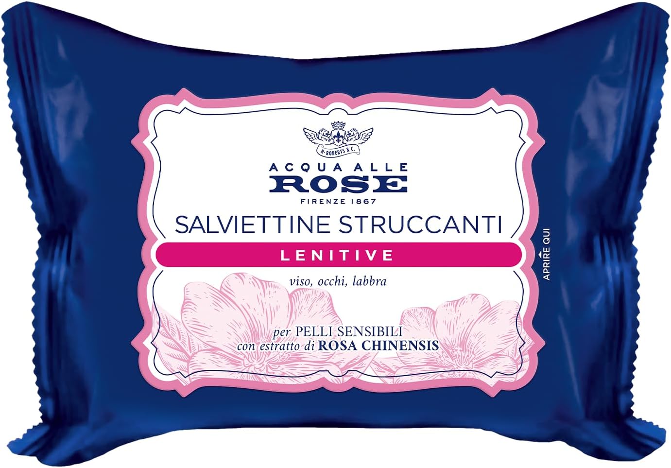 Thumbnail 1 de Acqua alle Rose: Salviettine Struccanti Lenitive per Pelli Sensibili, Estratto di Rosa Chinensis, 20 Salviette (Confezione da 5)
