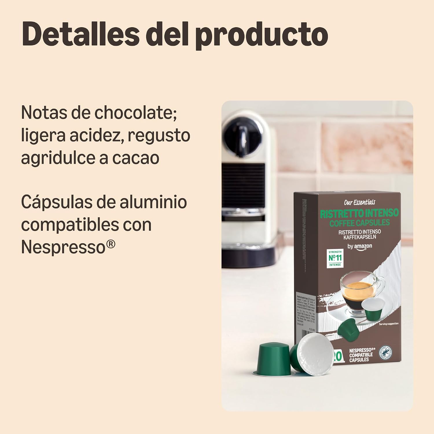 Thumbnail 1 de By Amazon Ristretto Intenso Cápsulas Nespresso ☕️ 100 unids