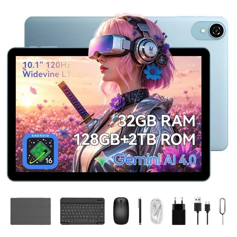 Detalle de Tableta ExcitPower W80 WiFi + 4G 10,1", 8GB RAM, 128GB, Azul