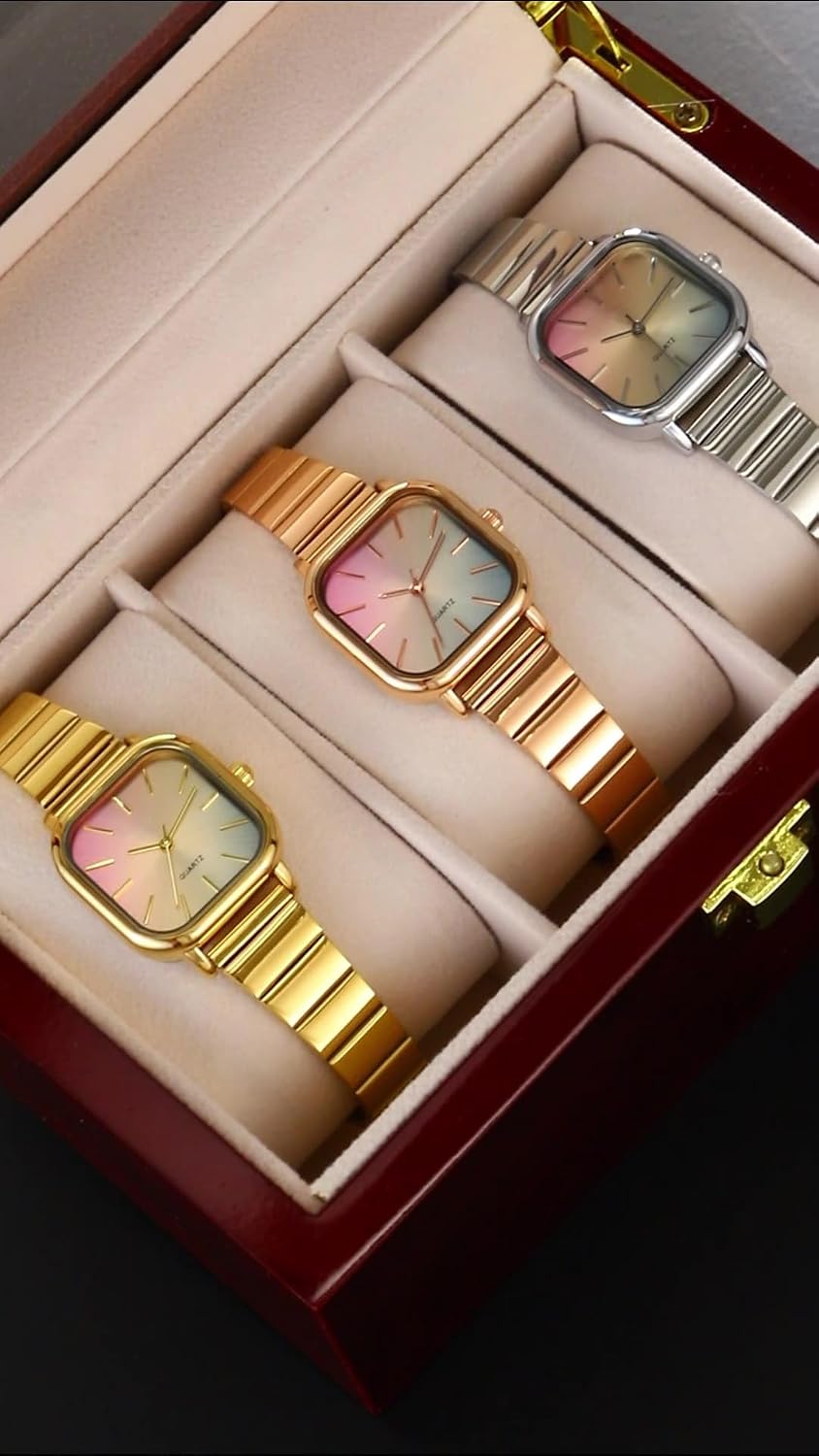 Detalle de HUNRUY Women's Watch with Square Case