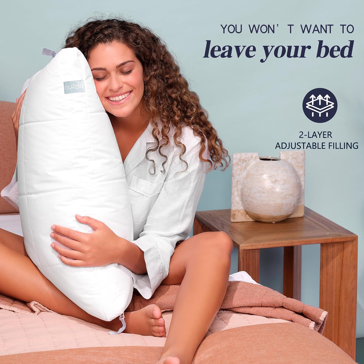 Thumbnail 6 de Nuzzle Adjustable Pillows, 100% Soft & Firm