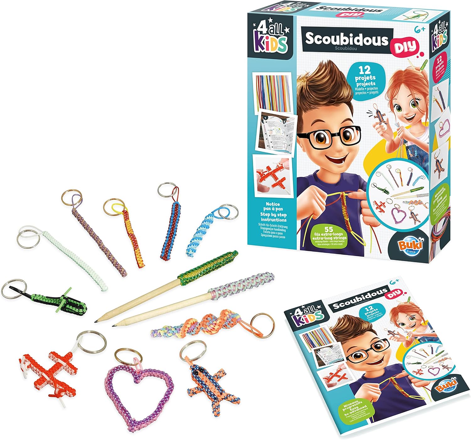 Detalle de Buki Scoubidou FK002: Set completo per imparare a tessere scoubidous