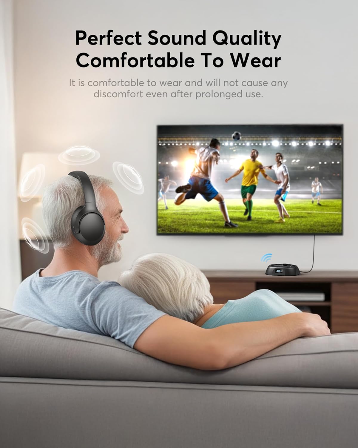 Thumbnail 6 de Doohoeek Wireless TV Headphones (AC141) with Bluetooth 5.3, Charging Dock & Digital Display