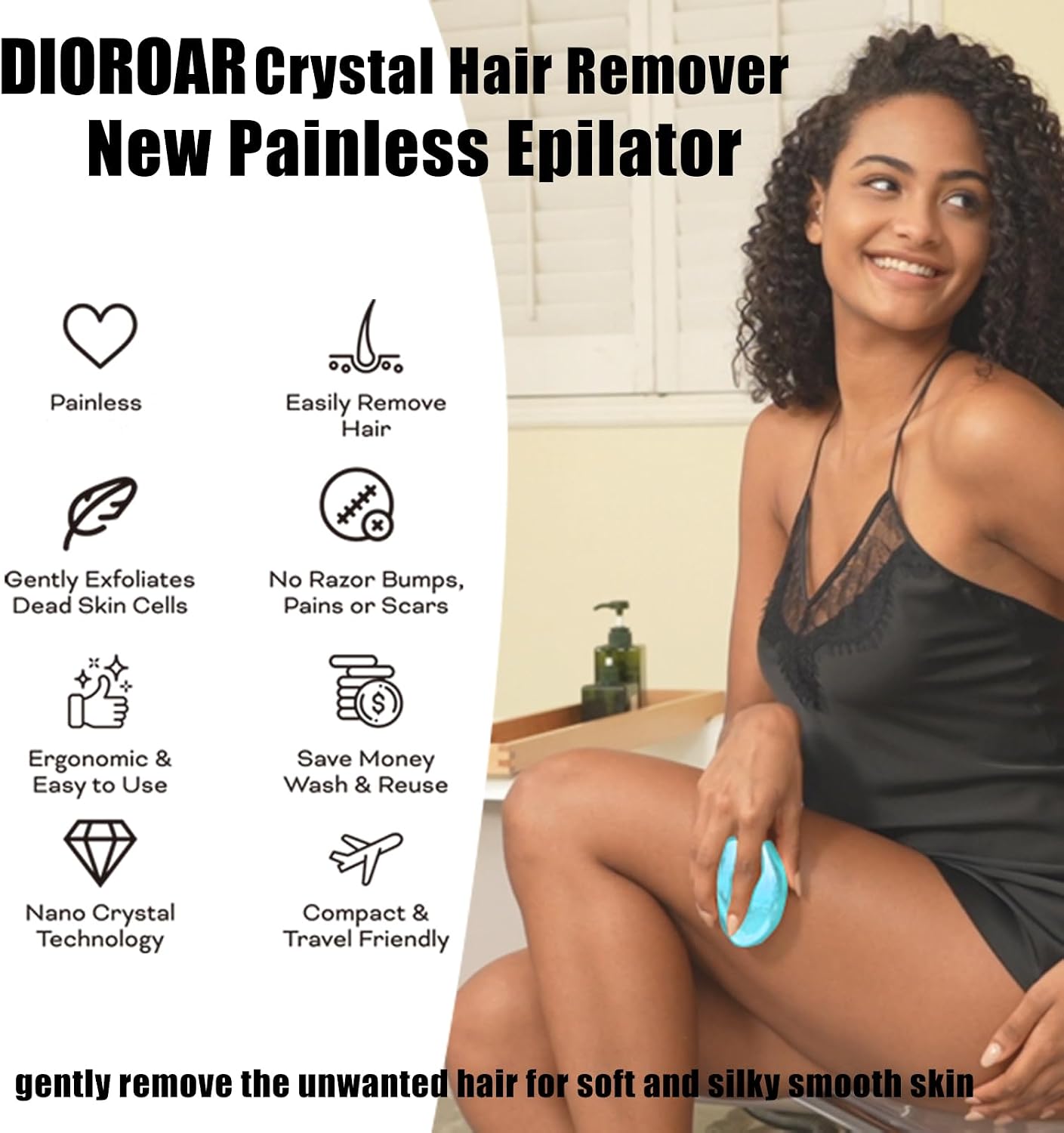 Detalle de DIOROAR Crystal Hair Remover, Ocean Blue