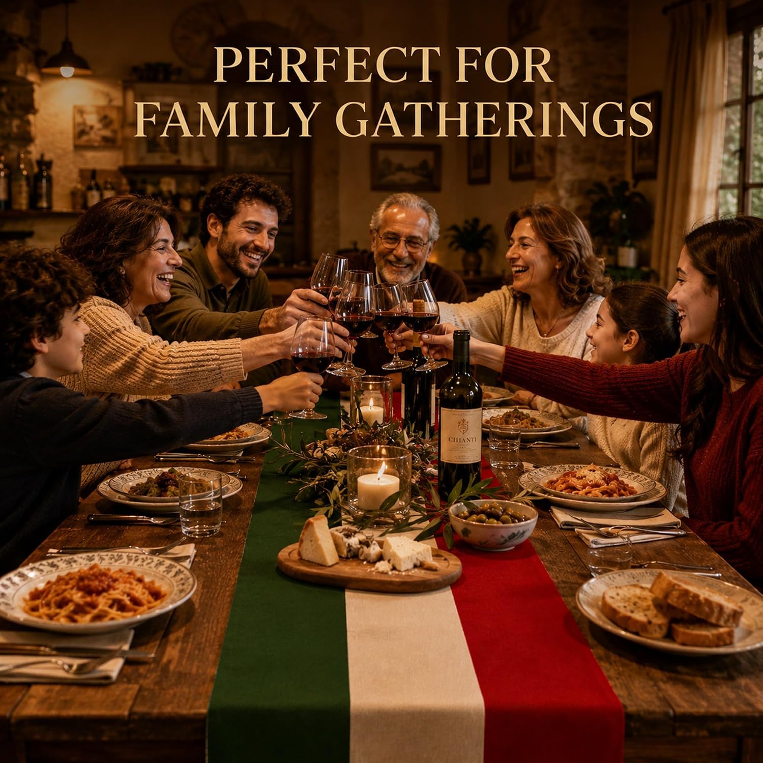 Detalle 2 de Italian Flag Table Runner, Polyester