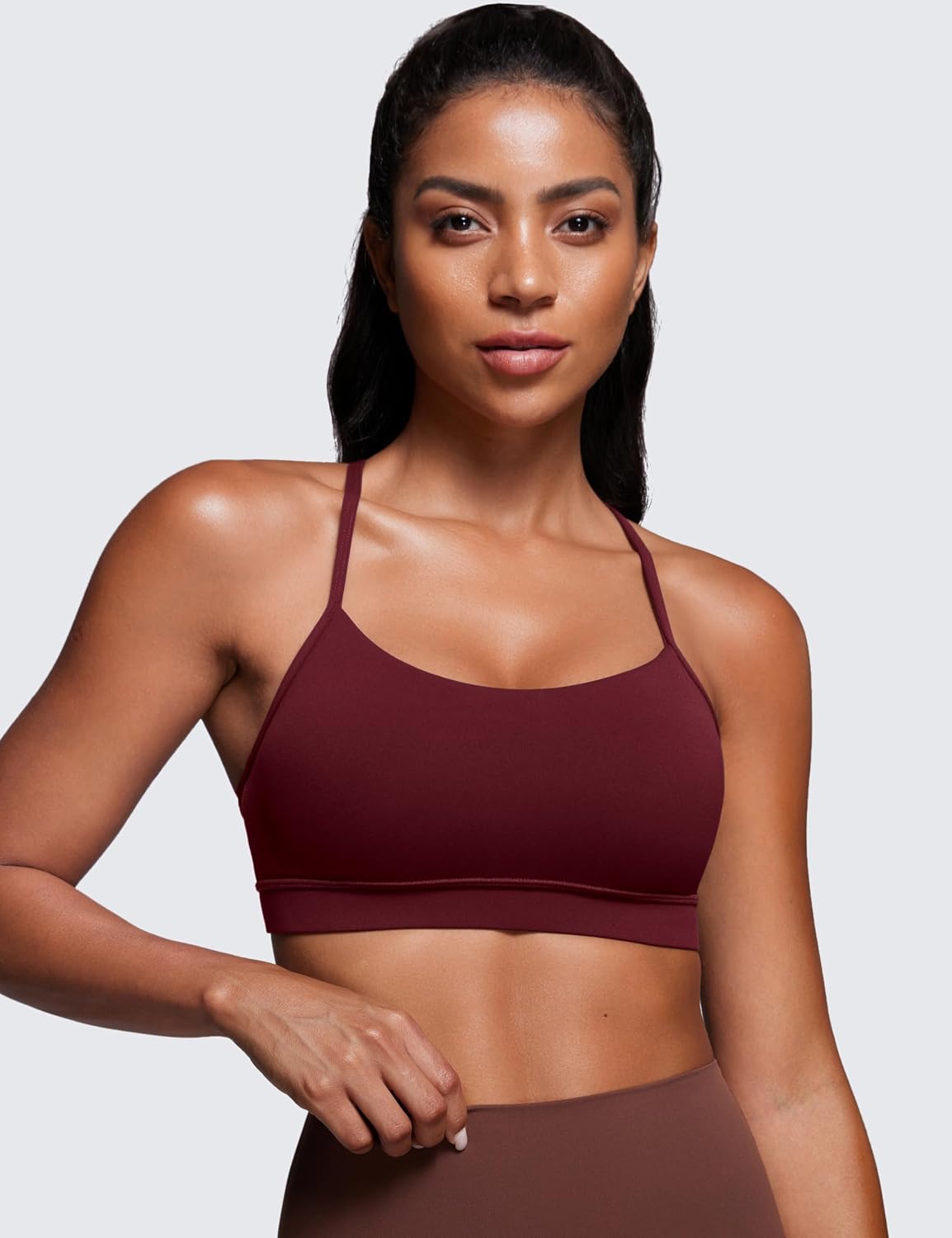 Detalle de CRZ YOGA Butterluxe reggiseno sportivo donna imbottito a basso impatto Y-back con spalline spaghetti