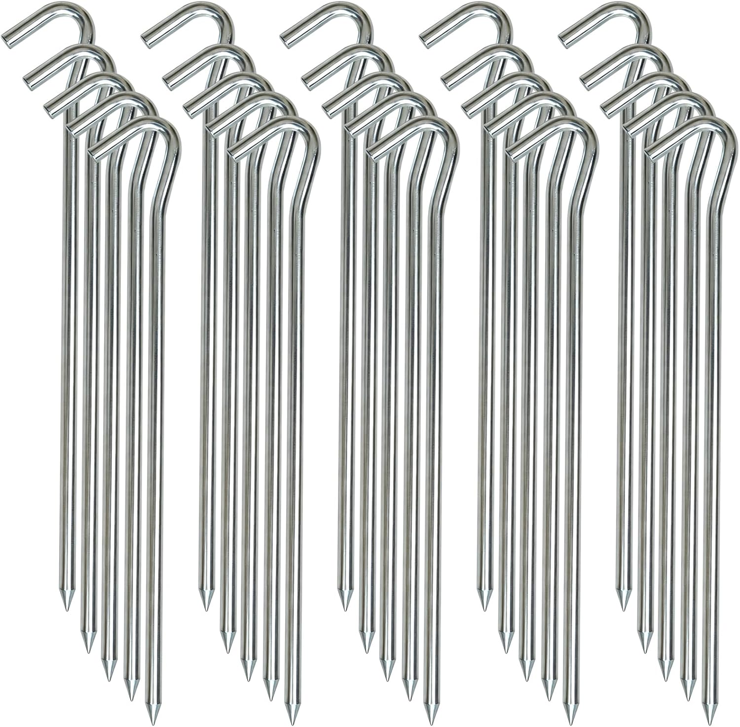 Detalle de OK5STAR Heavy Duty Metal Tent Stakes, 9-Inch Galvanized Steel, 25-Pack