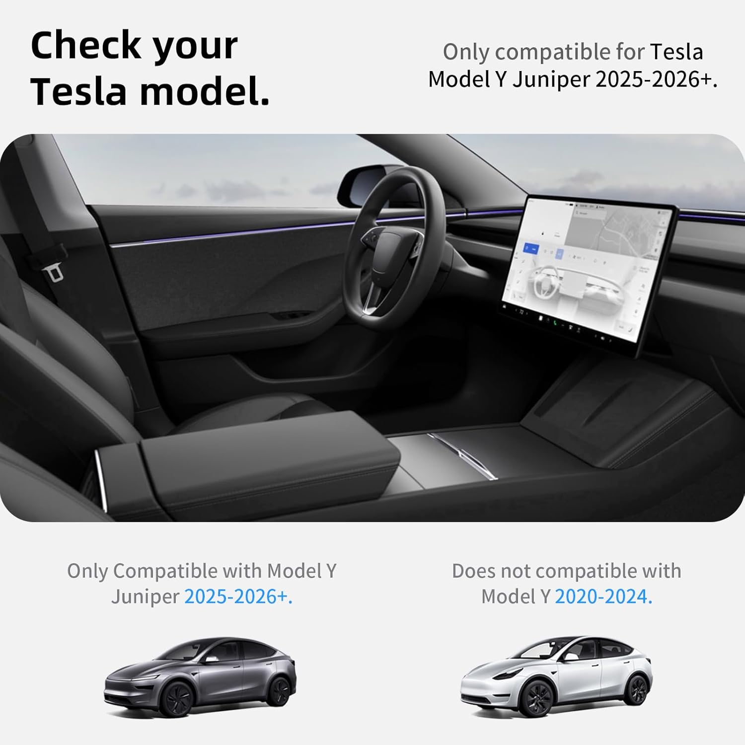 Detalle 2 de CYBERBEANS Revestimiento de carga TPE para Tesla Model Y Juniper 2025