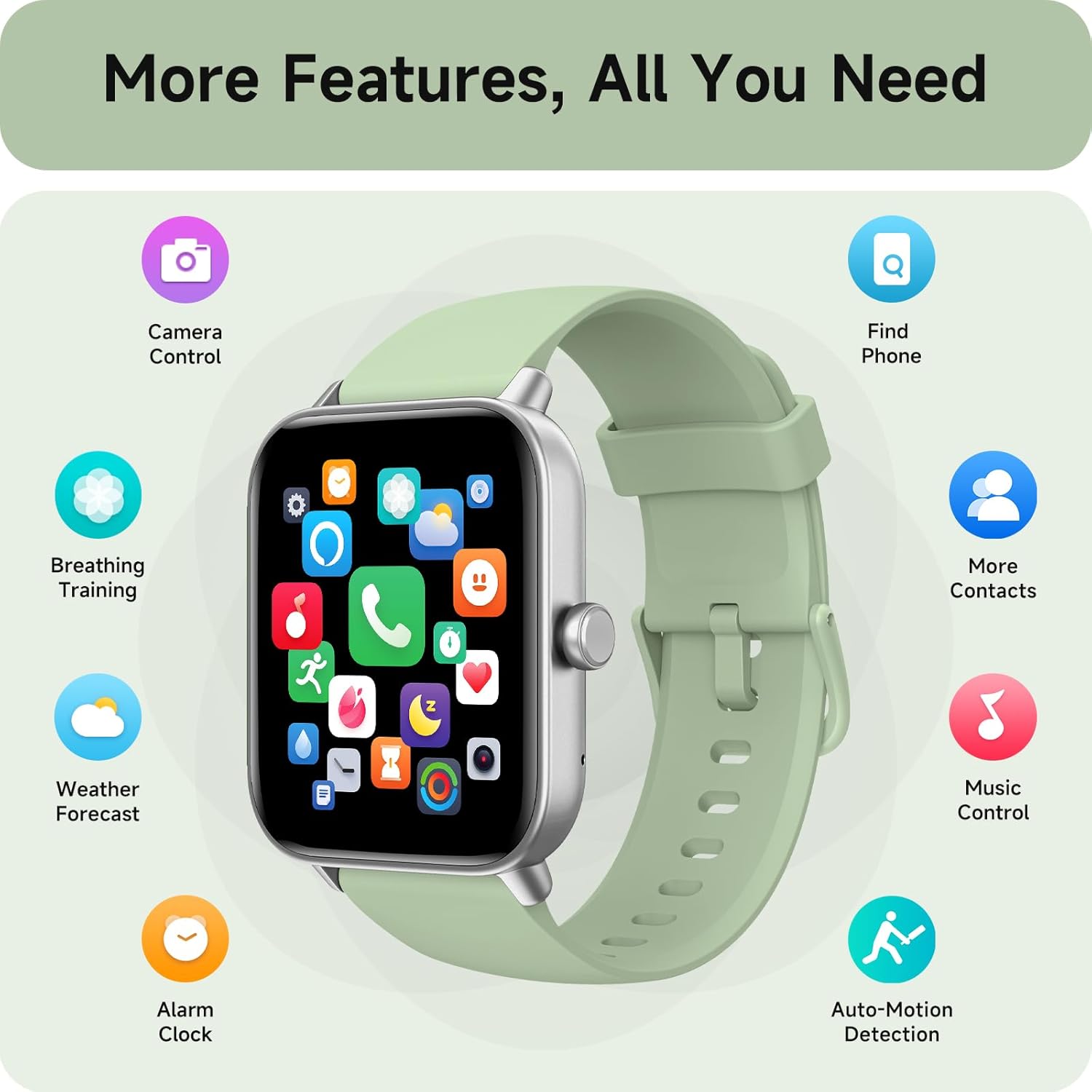 Thumbnail 6 de Montre Connectée AEAC Homme/Femme – Appel Bluetooth, 1,85" avec Moniteur de Fréquence Cardiaque et 120+ Modes