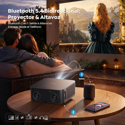 Detalle 2 de Proyector 4K X9 Pro de TOPTRO con VIDAA, 2000 ANSI y Dolby Audio 40W: cine en casa y exterior