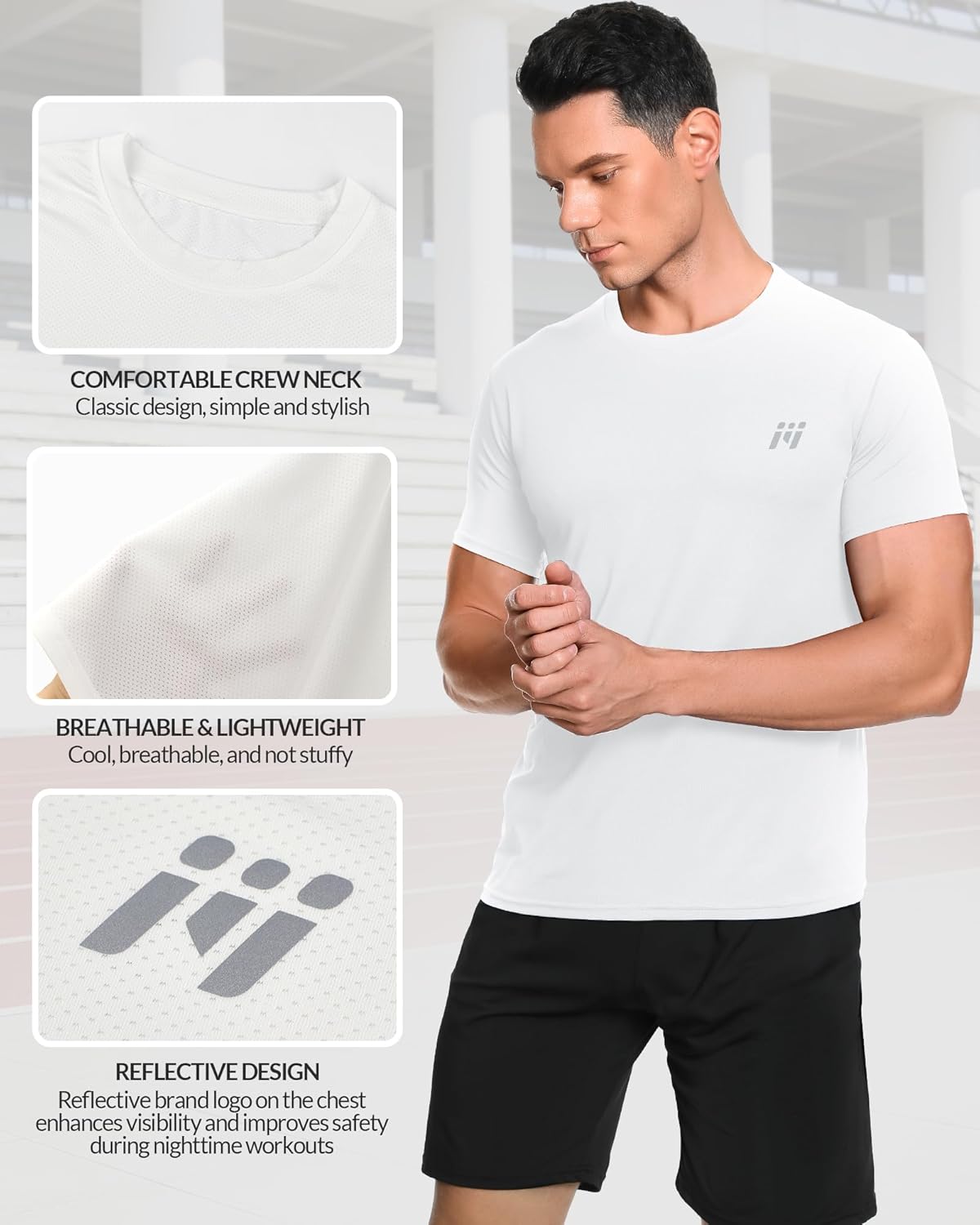 Thumbnail 2 de MEETYOO 5 Pack Tee Shirt Running Homme – T-Shirt Manches Courtes pour Sport et Fitness