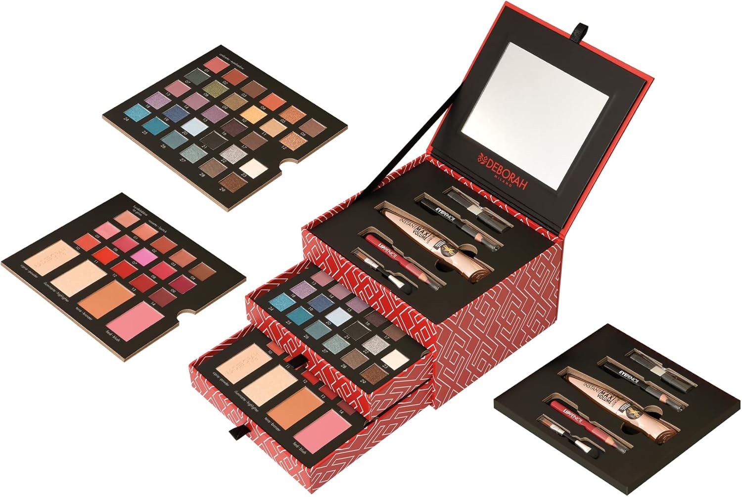 Thumbnail 2 de Deborah Milano Make Up Jewel Box – trousse set regalo con mascara, matite occhi e labbra, palette e finish diversi