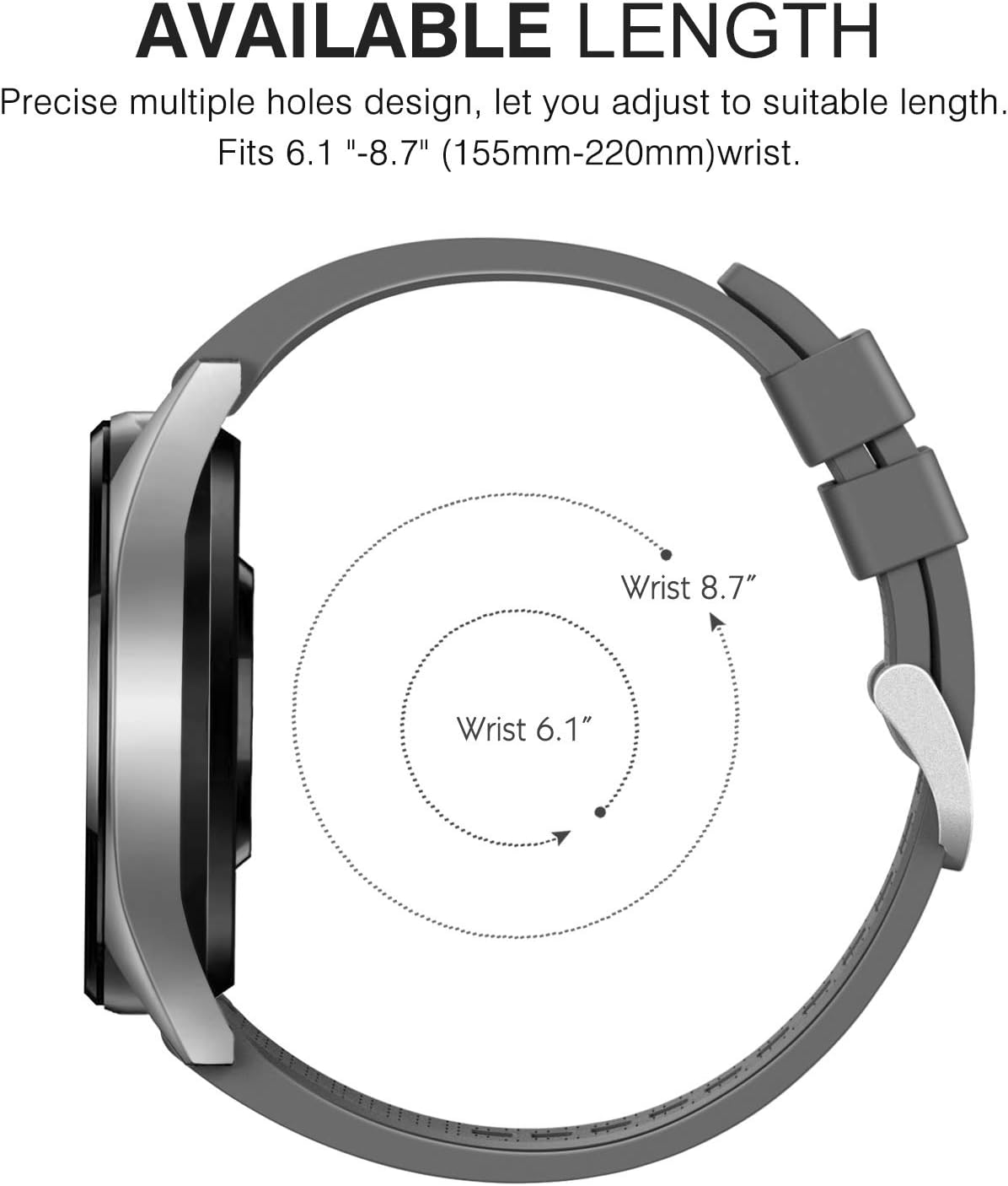 Thumbnail 4 de MoKo 3 Pack 22mm Silicone Straps for Huawei Watch GT6