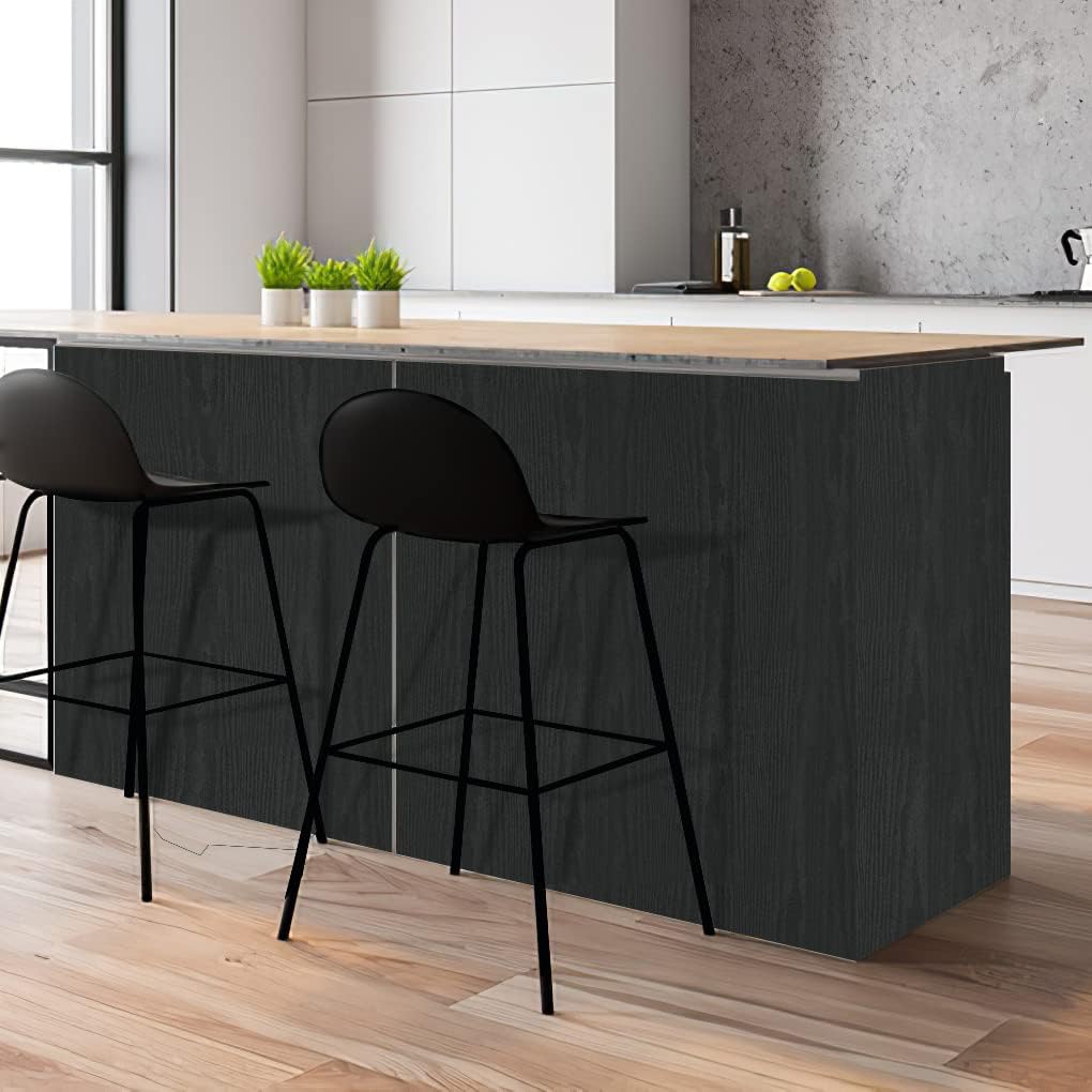 Thumbnail 1 de Arthome Black Wood Contact Paper Peel and Stick (43.5cm x 610cm) for Cabinets, Countertops & Walls