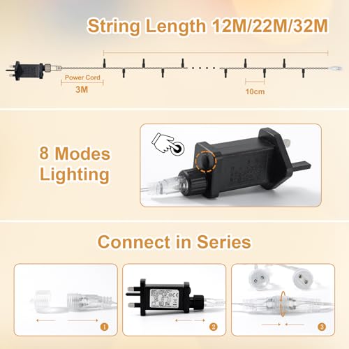 Thumbnail 5 de Zorela Fairy Lights Plug In – 15m, 120 LED, IP44, 8 Modes