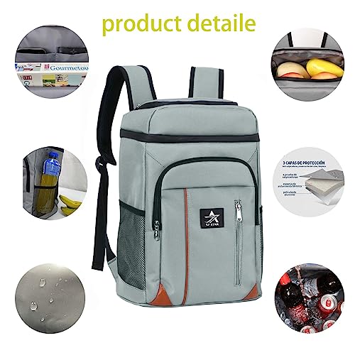Detalle de Mochila Nevera Isotérmica FUREINSTORE 27L Gris para Playa y Camping