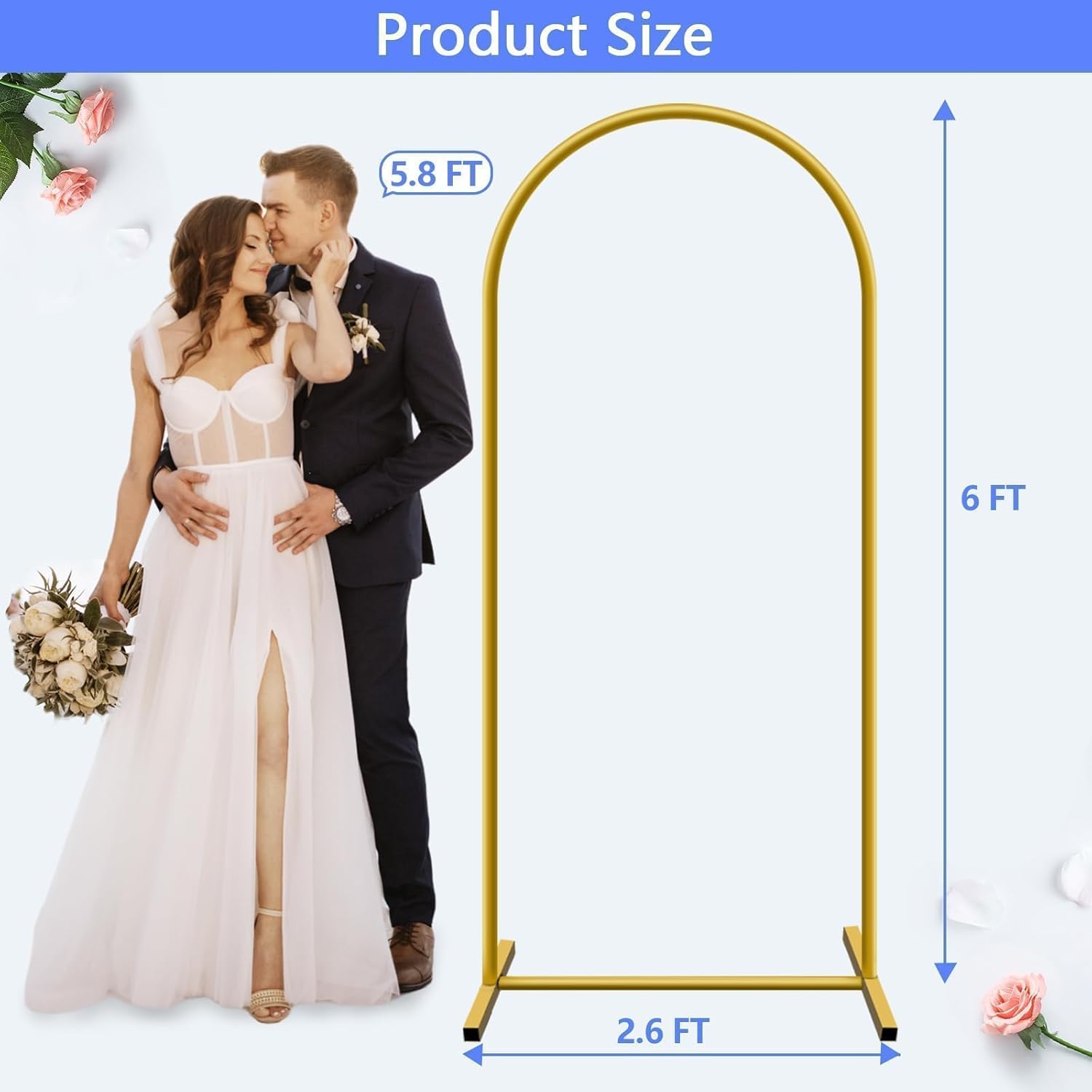 Thumbnail 4 de 6 ft Arch Backdrop Stand Gold