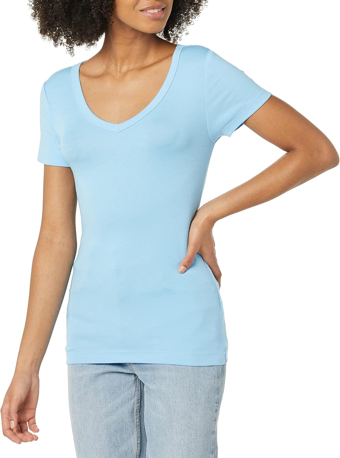 Thumbnail 1 de Amazon Essentials Women’s Slim-Fit Short-Sleeve V-Neck T-Shirt