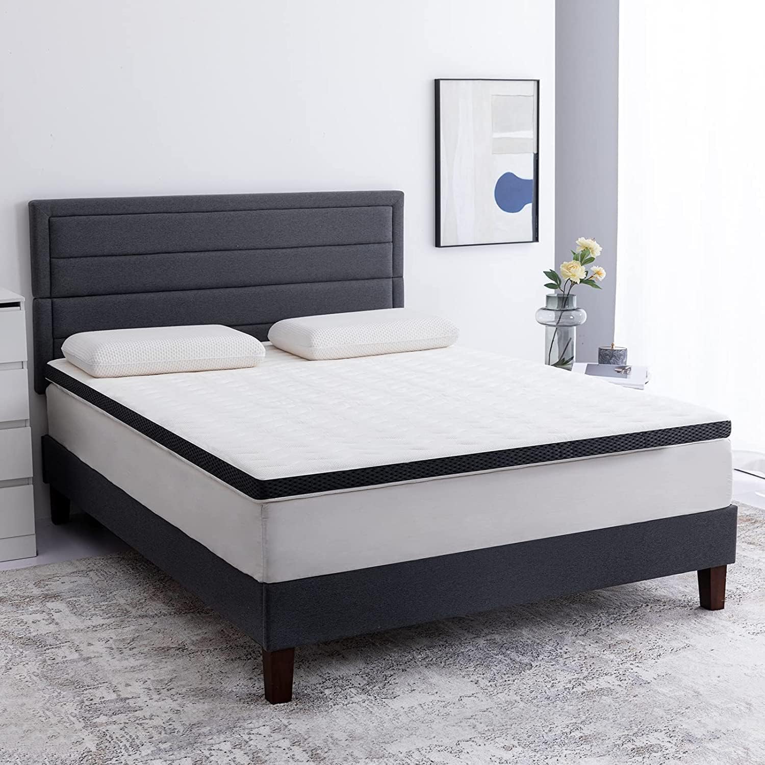 Thumbnail 2 de Amazon Basics Topper Piazza e Mezzo 120 x 200 cm in Memory Foam 7 cm con Federa Rimovibile – Comodo, Traspirante e Certificato