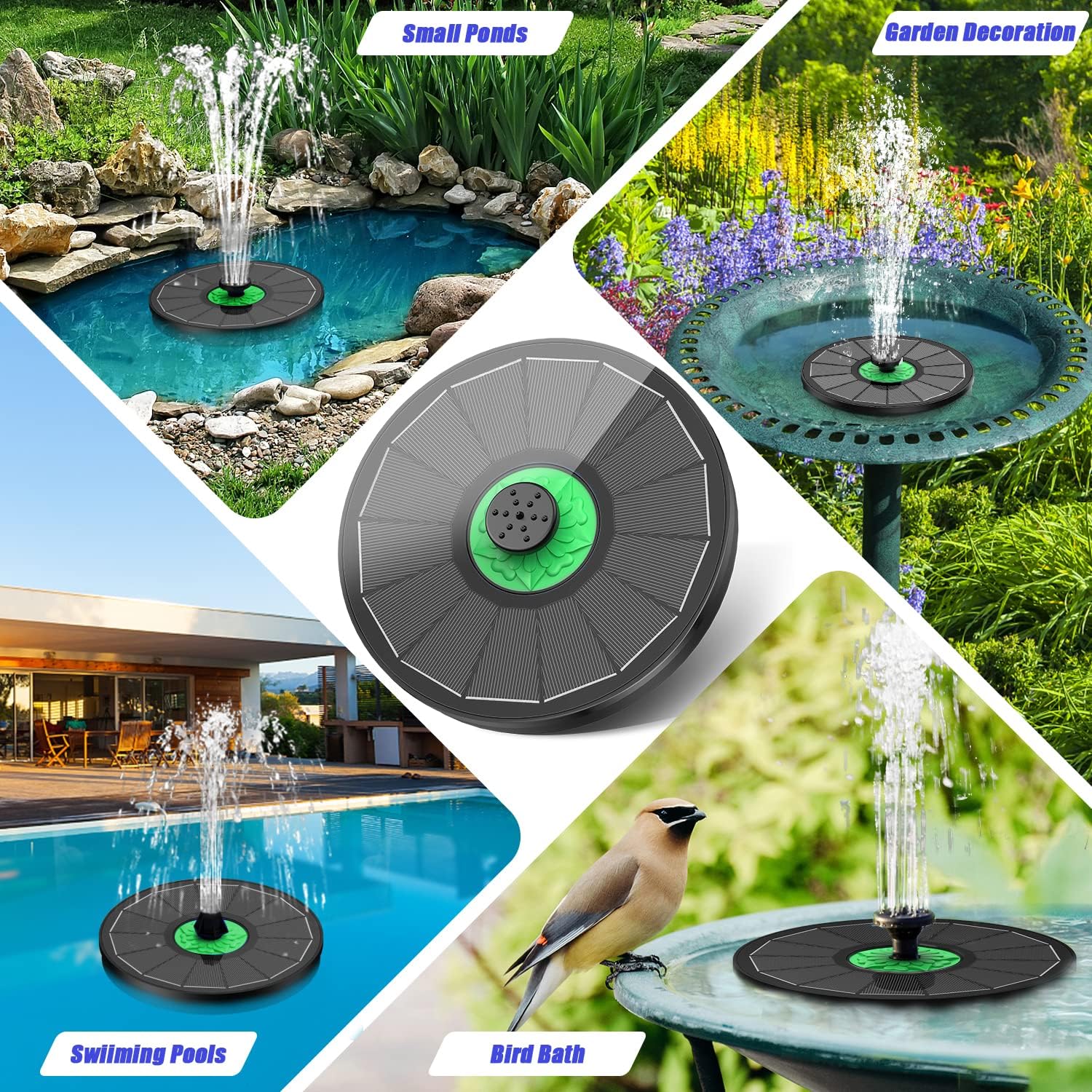 Detalle 2 de SZMP Solar fountain pump 7 nozzles