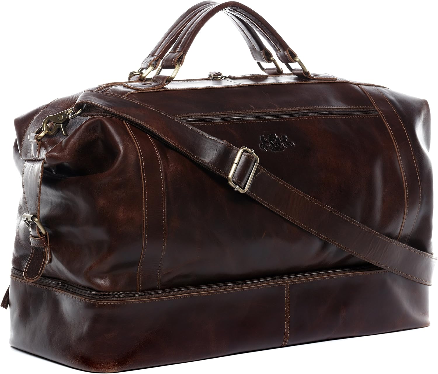 Detalle de SID & VAIN Kingston XL Weekender Real Leather Travel Bag