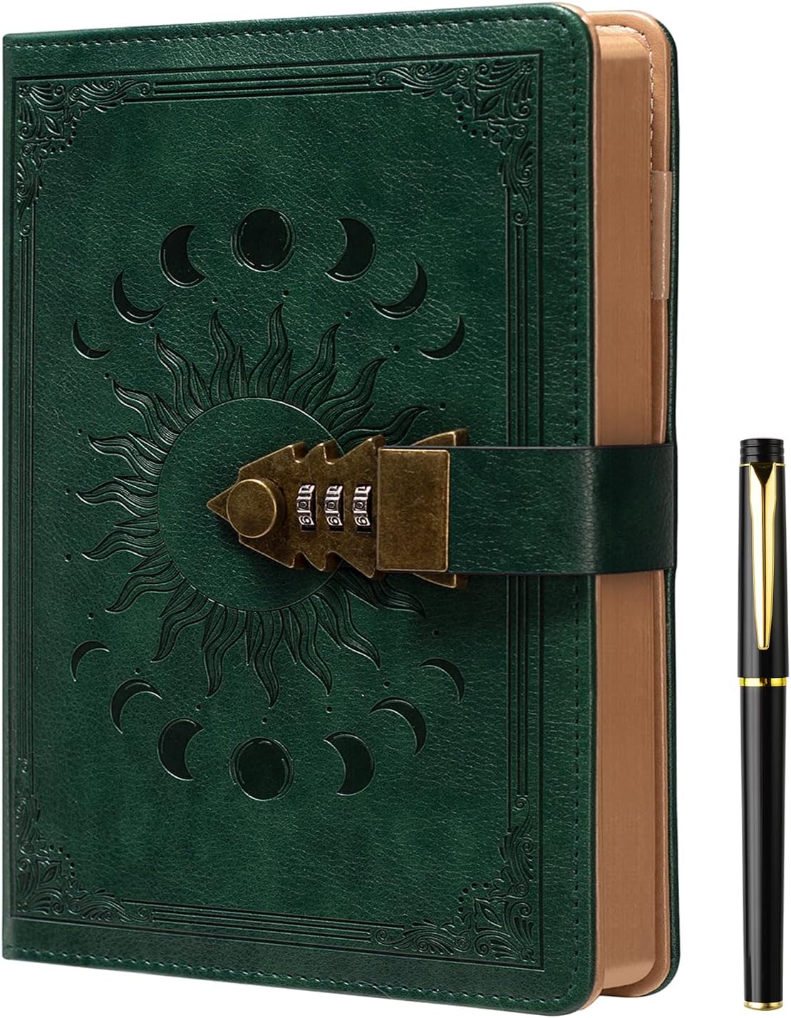 Detalle de ZXHQ Lock Journal with Pen, A5 Refillable Diary, Combination Lock, 100 GSM Paper