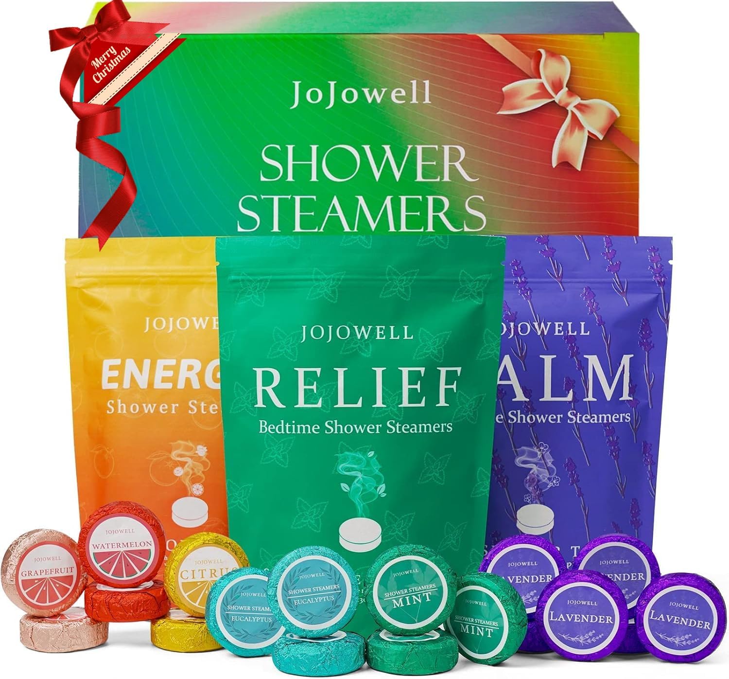 Detalle de JoJowell 18-Pack Shower Steamers, Aromatherapy Tablets in Six Scents