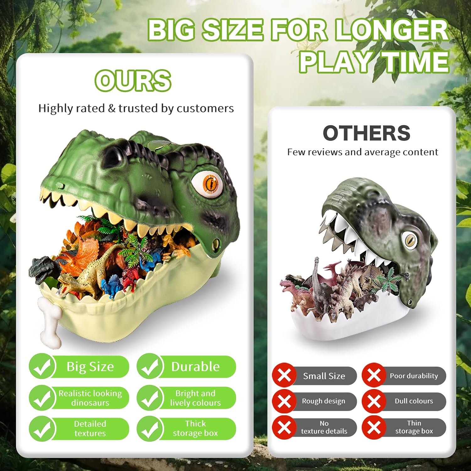 Detalle 2 de RISUNTOY 45-piece Dinosaur Toys 🦖