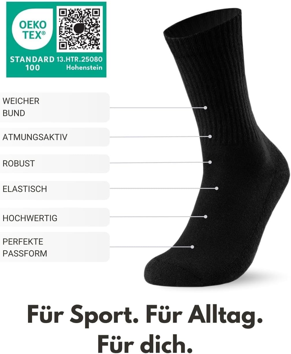 Detalle de 10 Paar Sportsocken Tennissocken 80% Baumwolle