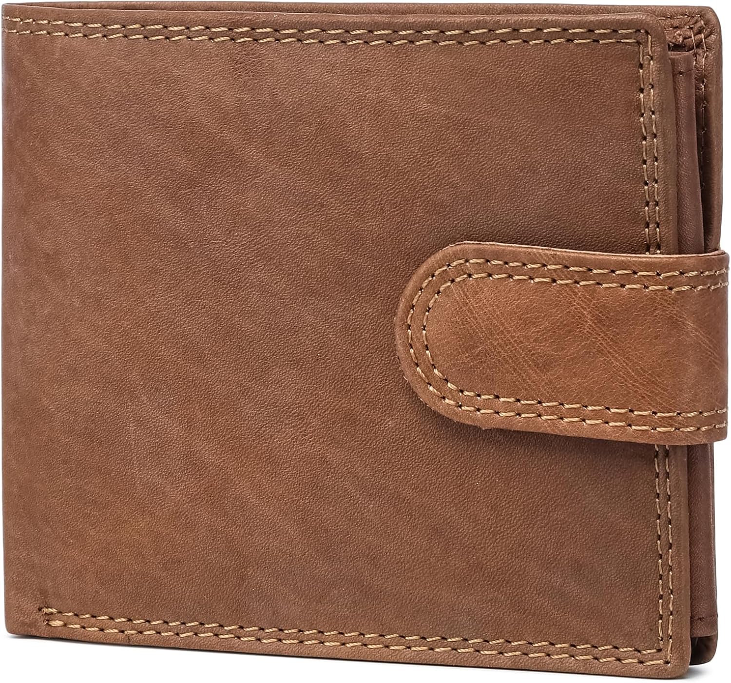 Thumbnail 6 de WEDMAY men’s genuine leather RFID bifold wallet with coin pocket (Black)