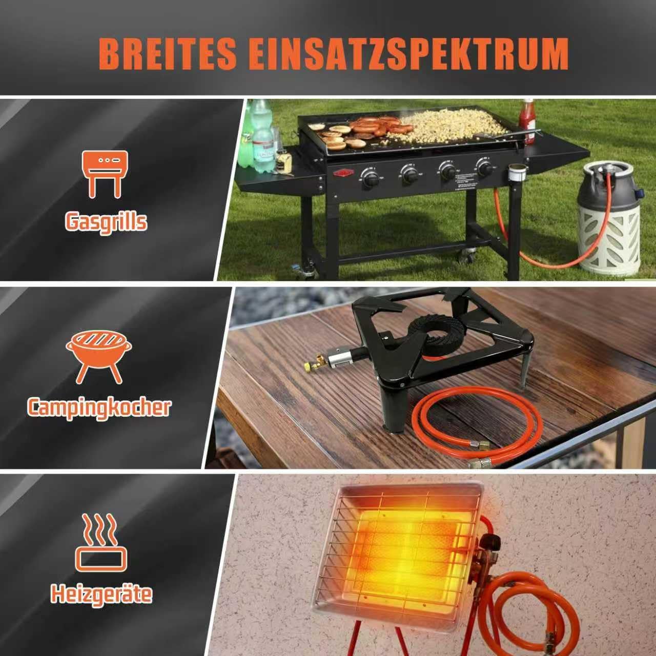 Thumbnail 3 de DOMINOX Industrial Gasschlauch 5 m (G1/4) mit Schelle – Propan/Butan, 2×1/4