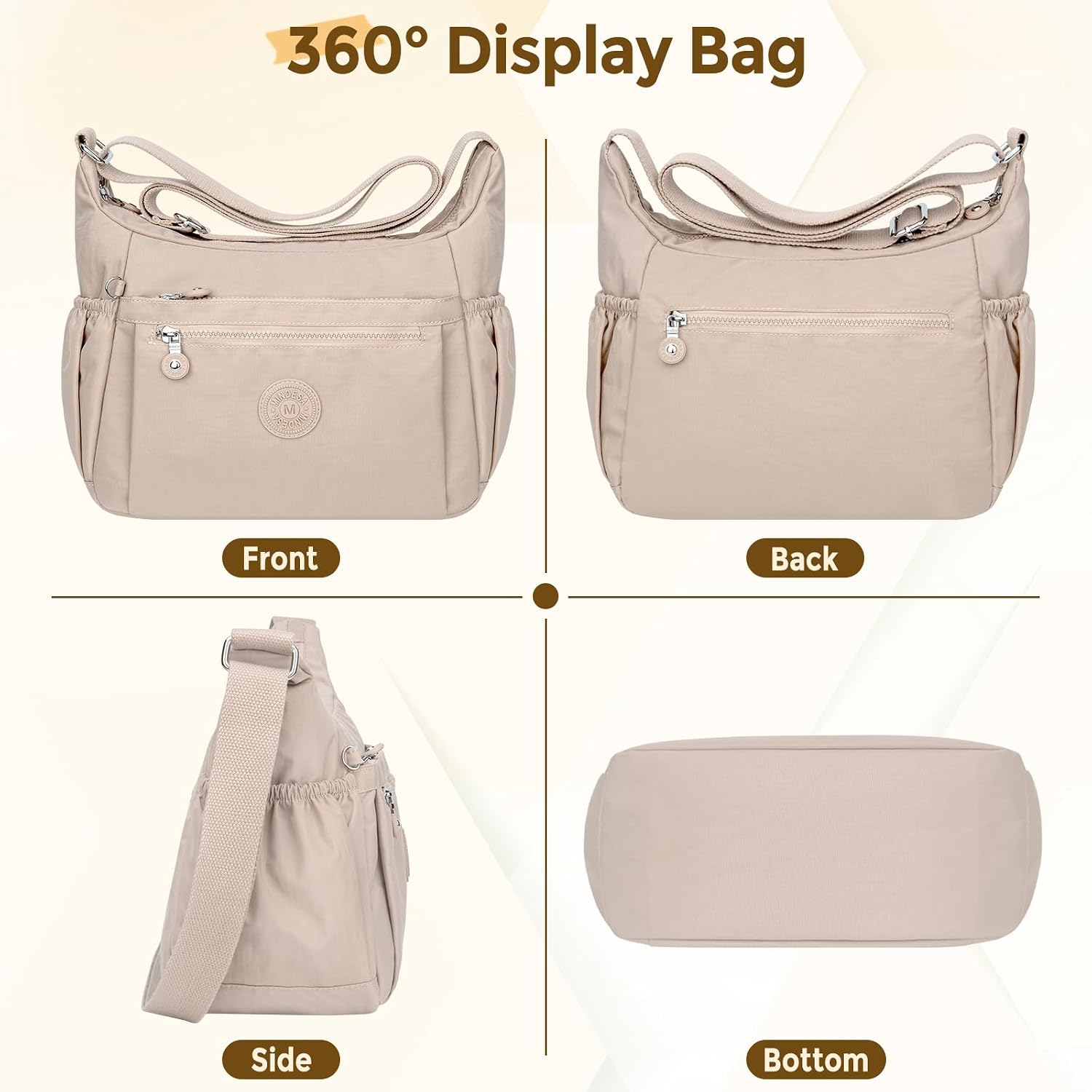 Thumbnail 6 de WACCET Borsa a Tracolla da Donna – Grande, Impermeabile, Multi‑tasche