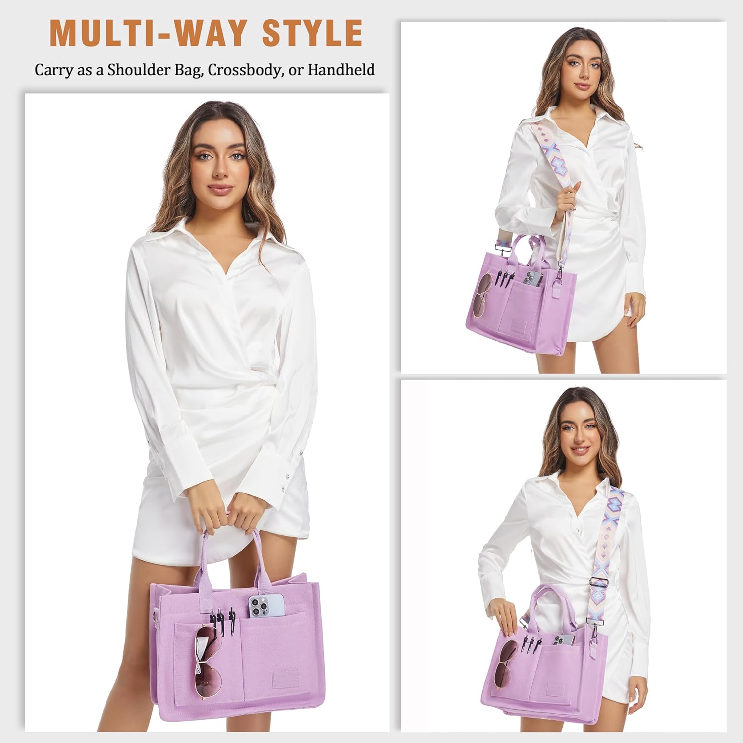 Thumbnail 1 de Captain Blues Canvas Tasche Damen – große Tote Bag mit Fächern für Uni, Schule & Arbeit