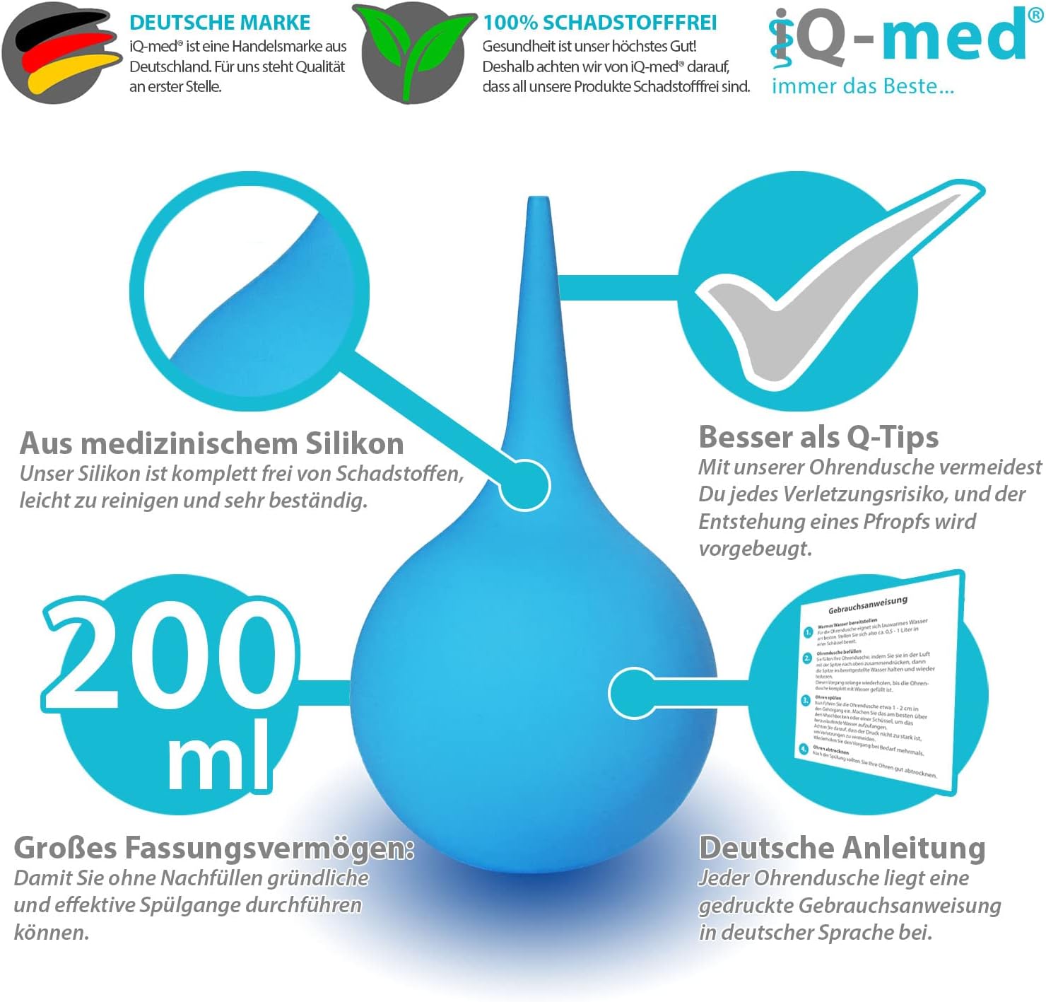 Detalle 2 de iQ-med Ohrenreiniger 200ml Ohrendusche