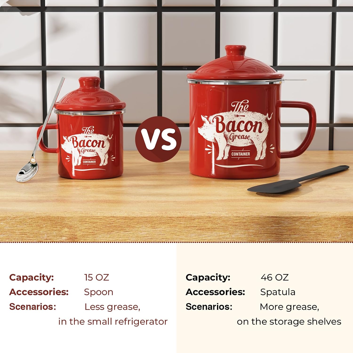 Detalle 1 de PGYARD Mini Bacon Grease Container 15oz