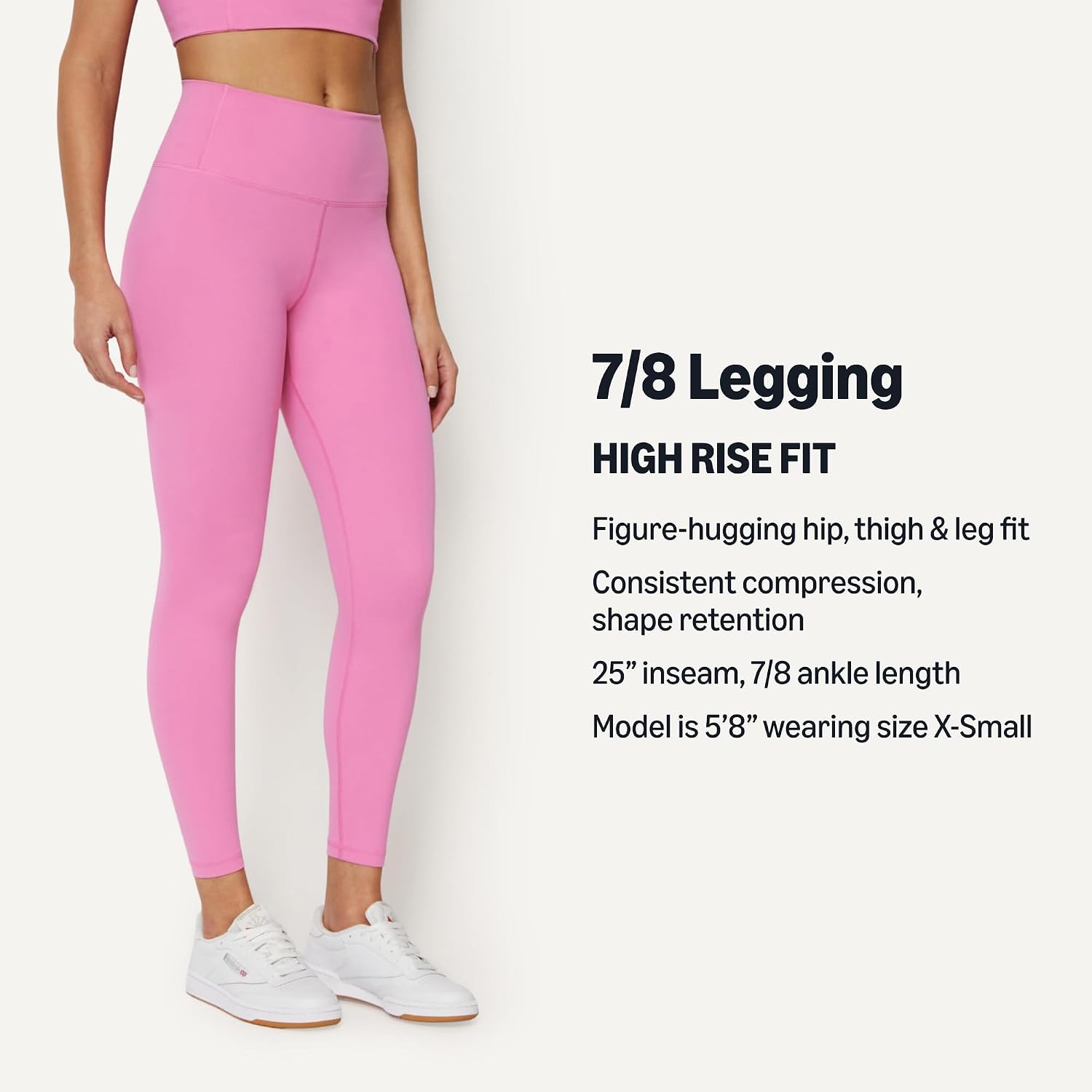 Detalle de Amazon Essentials FormFlex High-Rise 7/8 Yoga Legging - Buttery Soft, UK 25” Inseam