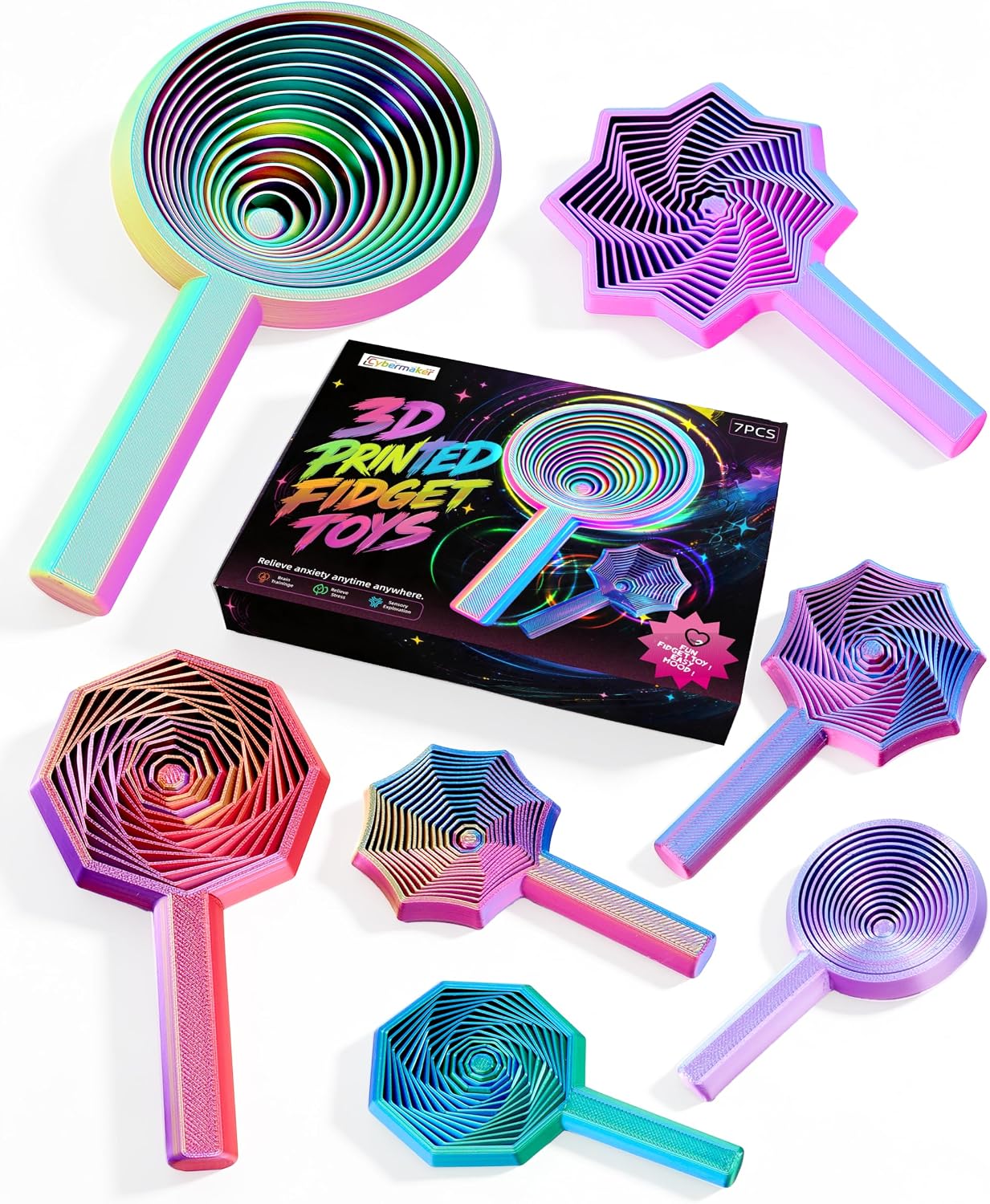 Detalle de 3D Printed Fidget Toy Set, 7-Piece